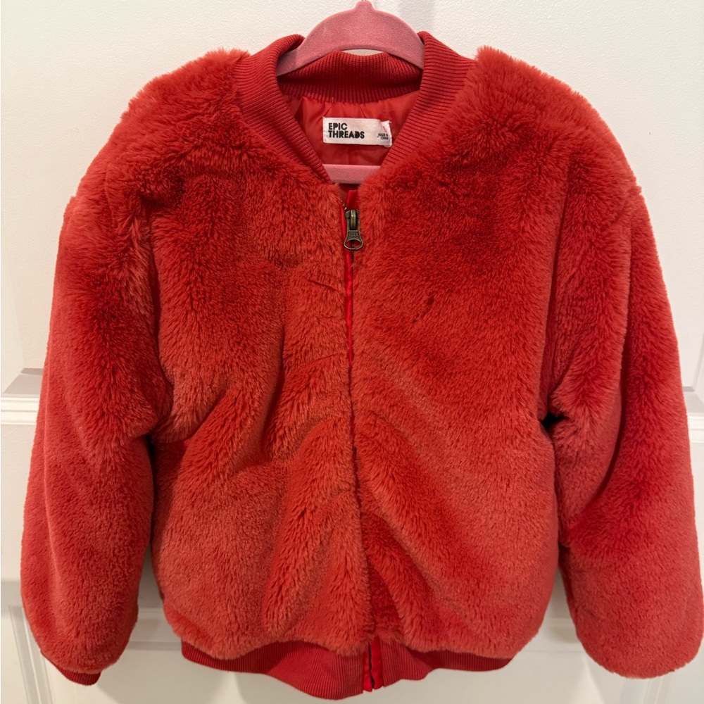 Epic Threads Toddler Girls Faux-Fur Bomber Jacket,‎ Size 5